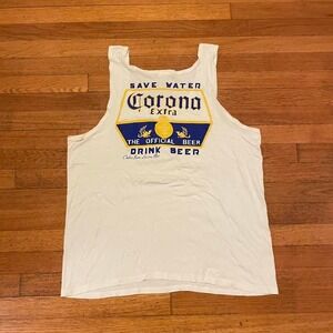 VTG 00s Save Water Drink Beer Corona Extra alcohol promo tank top tee shirt XL